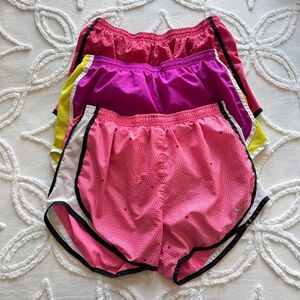 Nike Tempo Shorts Size Medium LOT OF 3 PAIRS Pink Neon Printed Running Workout